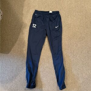 Nike Navy Blue Track Pants with White Accents
